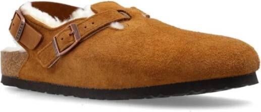 Birkenstock Shearling Suède Leren-Shearling Beige Dames