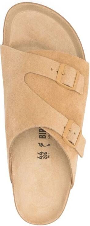 Birkenstock Beige Suède Sandalen met Gespsluiting
