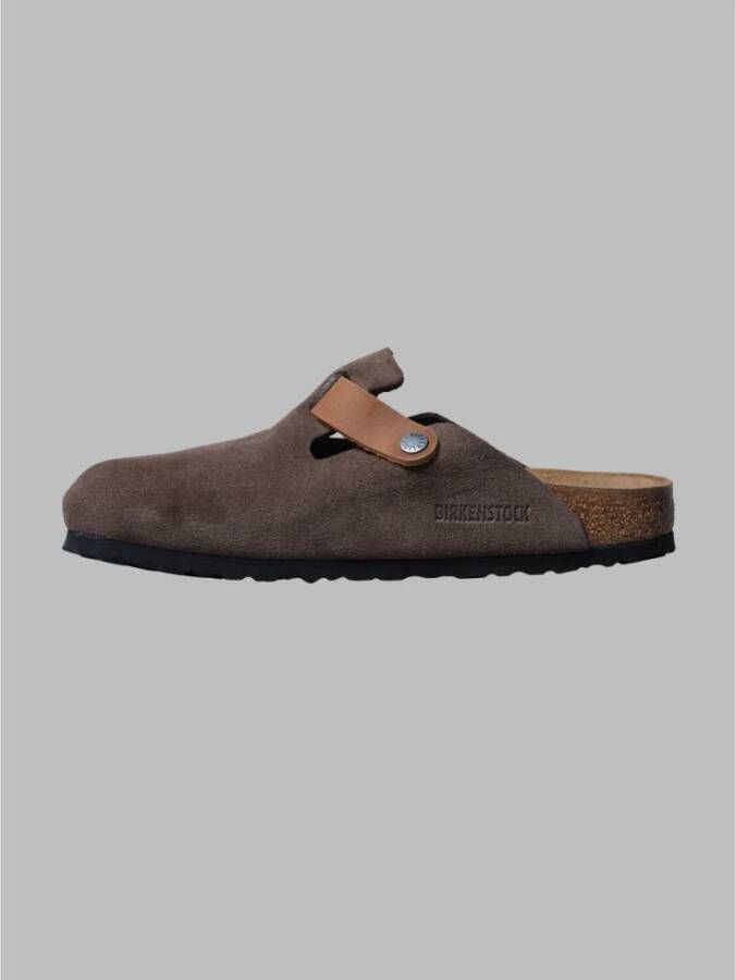 Birkenstock Beton Grijs Suède Leren Sandalen