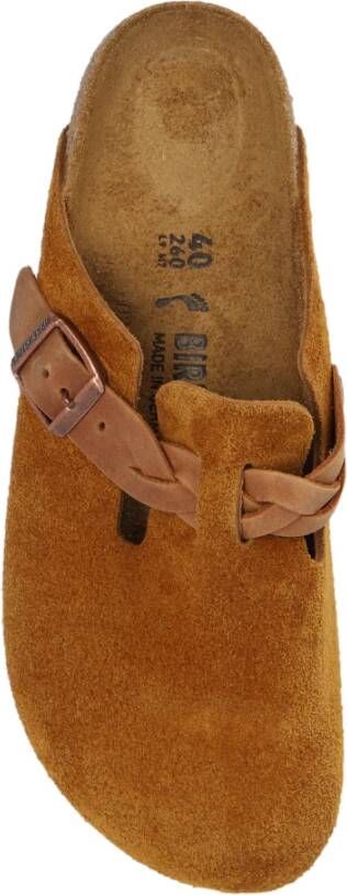 Birkenstock Boston Braided Slides Brown Dames