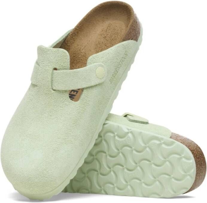 Birkenstock Boston Regular Faded Lime Sandalen Green Dames