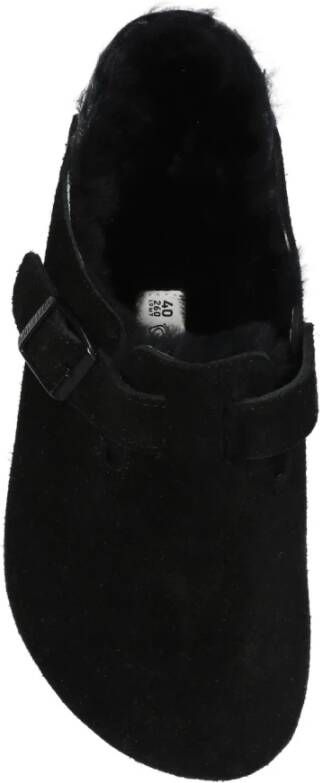 Birkenstock Boston VL suède slides Black Dames