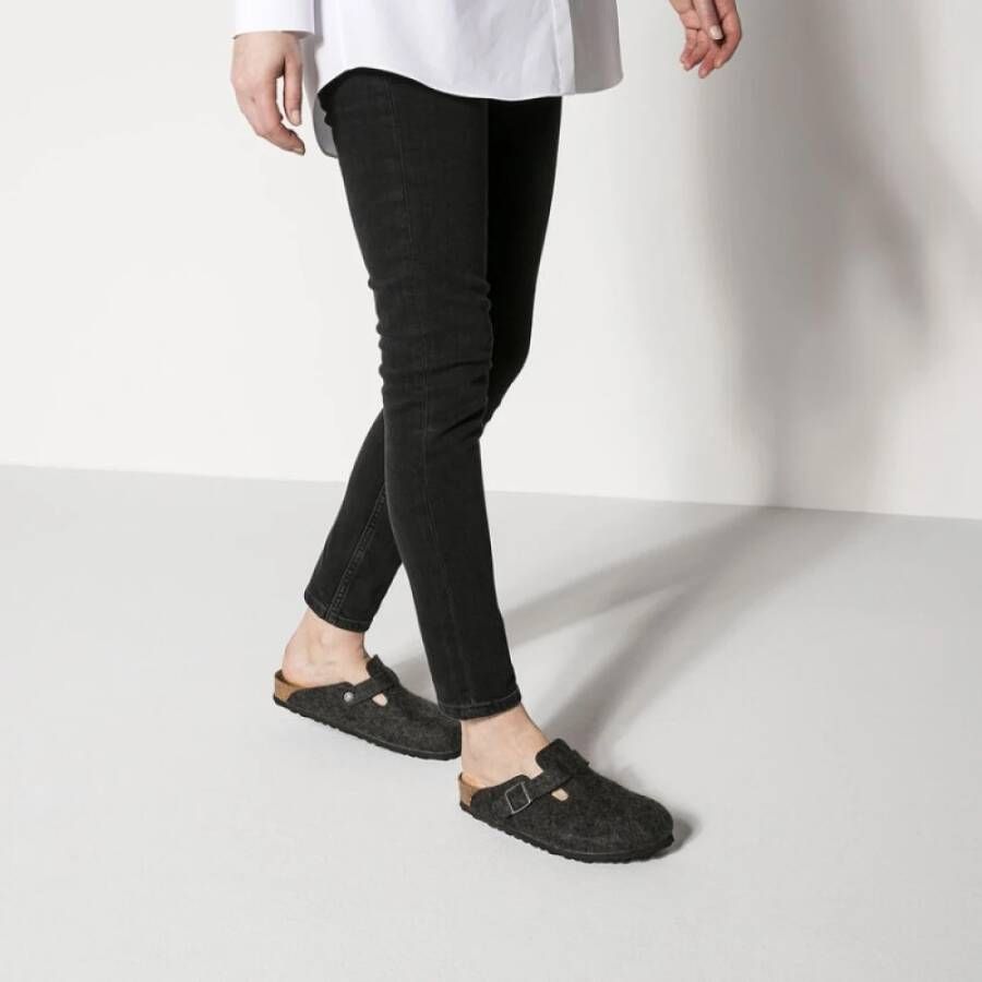 Birkenstock wollen Pantoffels Regular Anthracite Gray Heren