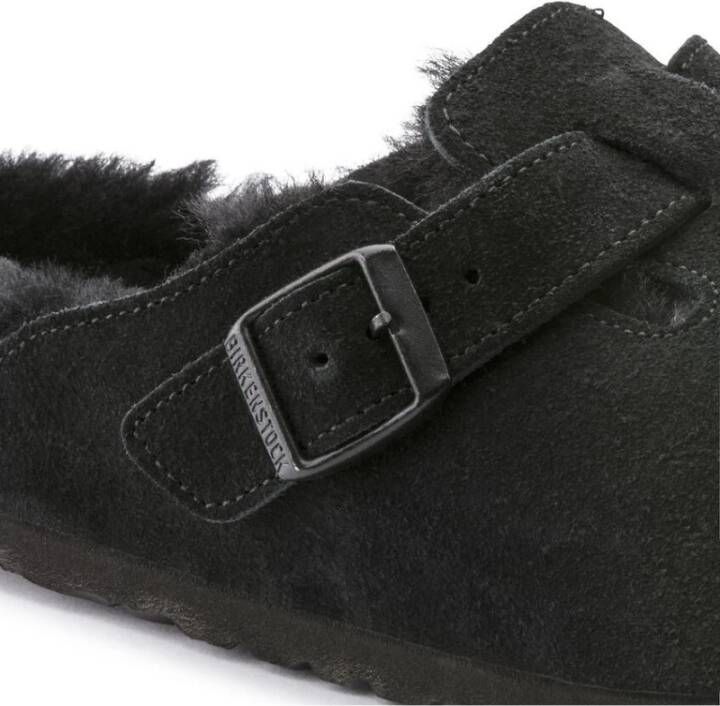 Birkenstock Boston Zwart Leren Sandalen Black Dames