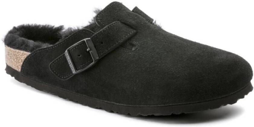 Birkenstock Boston Zwart Leren Sandalen Black Dames