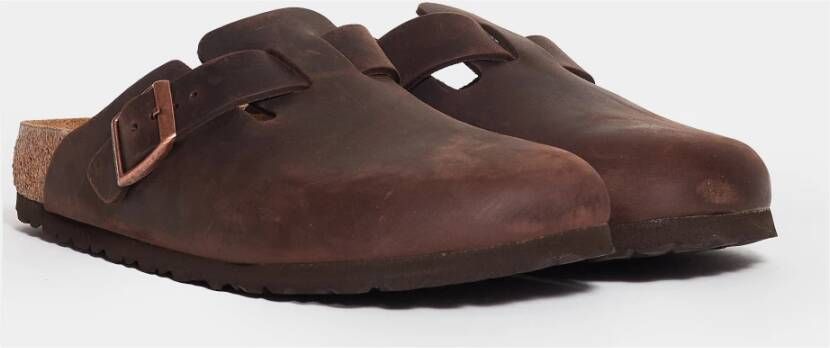 Birkenstock Bruin Leren Sabot Klompen Brown Dames