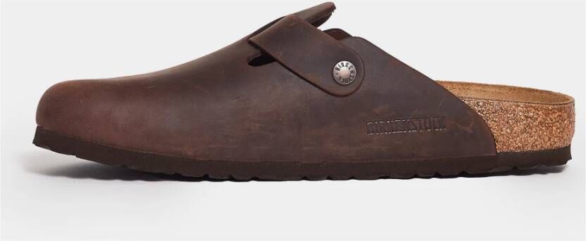 Birkenstock Bruin Leren Sabot Klompen Brown Dames