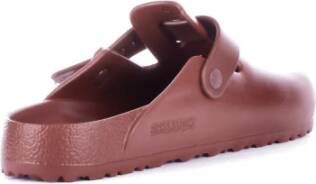 Birkenstock Bruin Logo Sandalen Rubber Gesp Sluiting Brown Dames