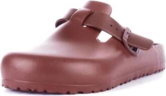 Birkenstock Bruin Logo Sandalen Rubber Gesp Sluiting Brown Dames