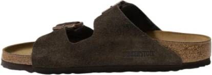 Birkenstock Bruine Leren Instap Pantoffels Brown Heren
