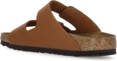 Birkenstock Bruine Leren Sliders Bruin Dames