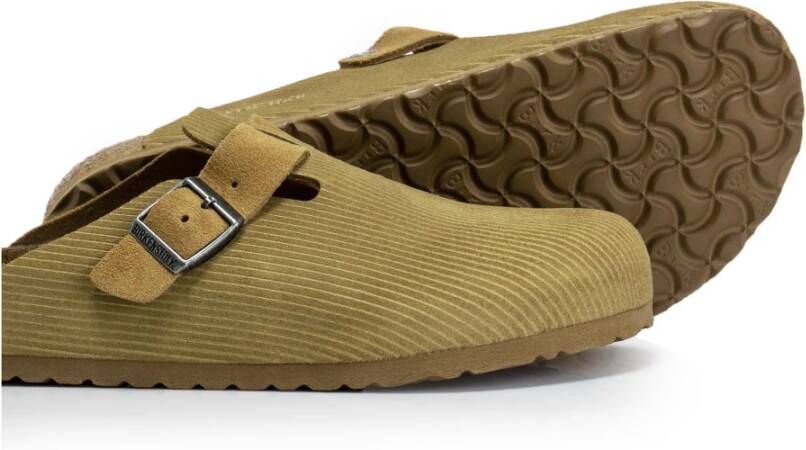 Birkenstock Bruine Suède Clogs in Bostonstijl Brown Heren