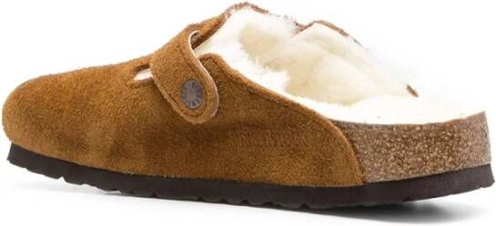 Birkenstock Zweedse Platte Mules met Gesp Brown Dames