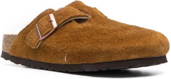 Birkenstock Zweedse Platte Mules met Gesp Brown Dames