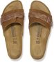Birkenstock Gevlochten Suède Leren Flip Flops Brown Dames - Thumbnail 20