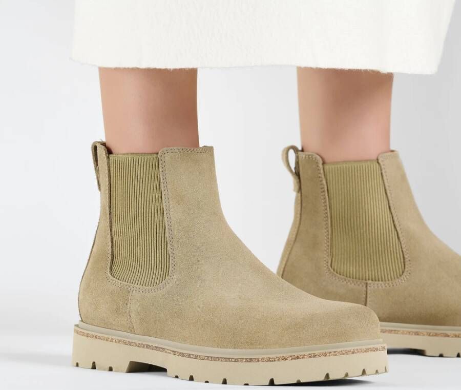 Birkenstock Highwood Suède Nubuck Chelsea Boot Beige Dames
