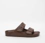 Birkenstock Chocoladebruine Dubbele Band Sandalen Brown Unisex - Thumbnail 30