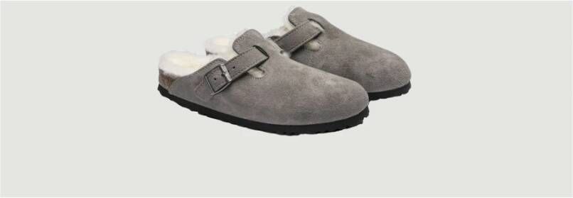 Birkenstock Grijze Suède Muiltjes Grijs Unisex