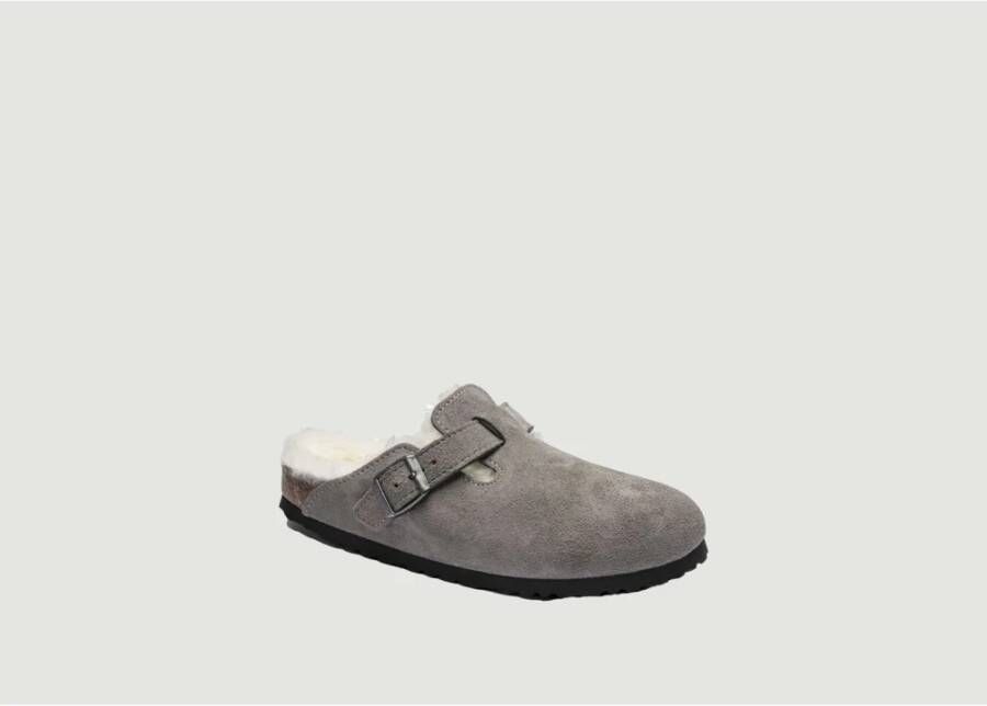 Birkenstock Grijze Suède Muiltjes Grijs Unisex