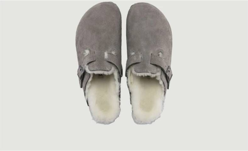 Birkenstock Grijze Suède Muiltjes Grijs Unisex