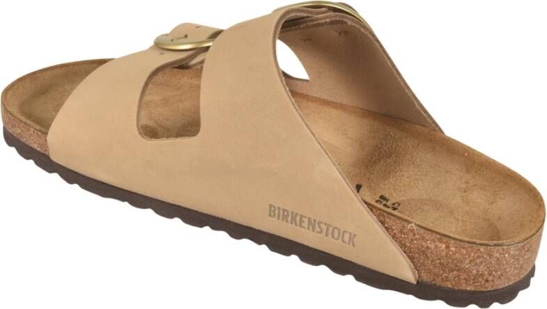 Birkenstock Arizona Big Buckle Nubuck Leder Sandalen Beige Dames