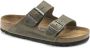 Birkenstock Slipper Arizona 1019313 Khaki Groen Vet Leer Normaal Zacht Voetbed - Thumbnail 10