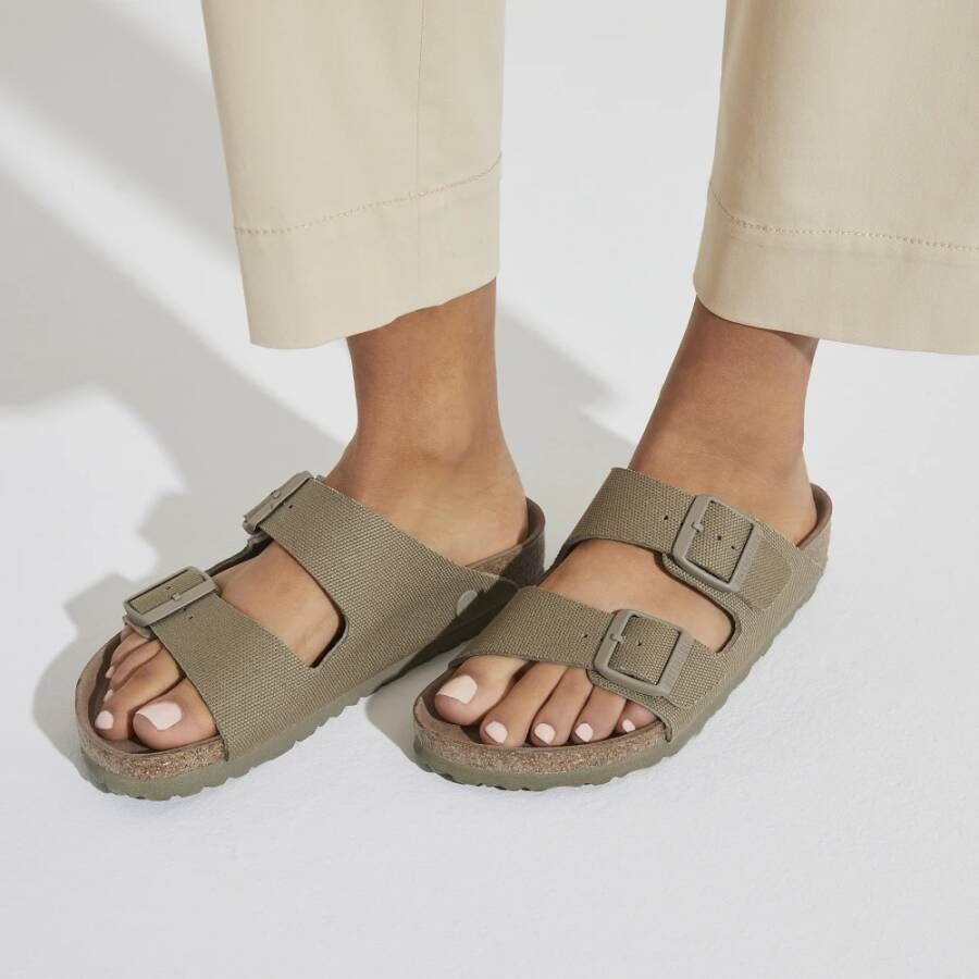 Birkenstock Canvas Arizona Sandalen Groen Dames