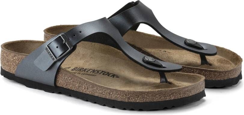 Birkenstock Gizeh Birko-Flor Sandalen Zwart Dames