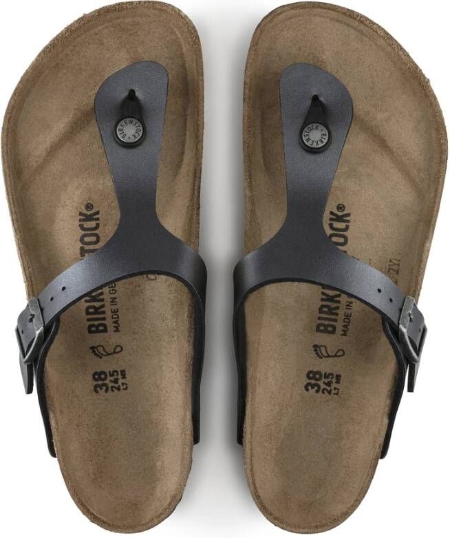 Birkenstock Gizeh Birko-Flor Sandalen Zwart Dames