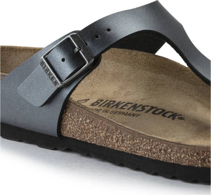 Birkenstock Gizeh Birko-Flor Sandalen Zwart Dames