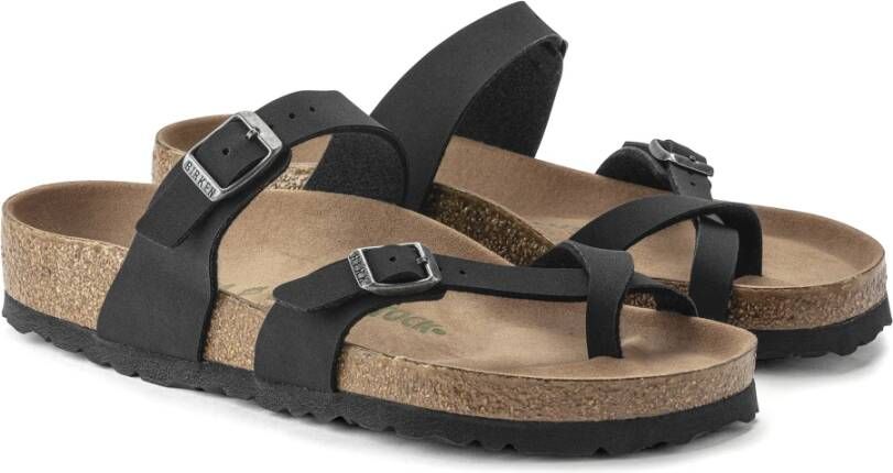 Birkenstock Damessandalen Mayari Vegan Birko-Flor Birkibuc Large Zwart Dames