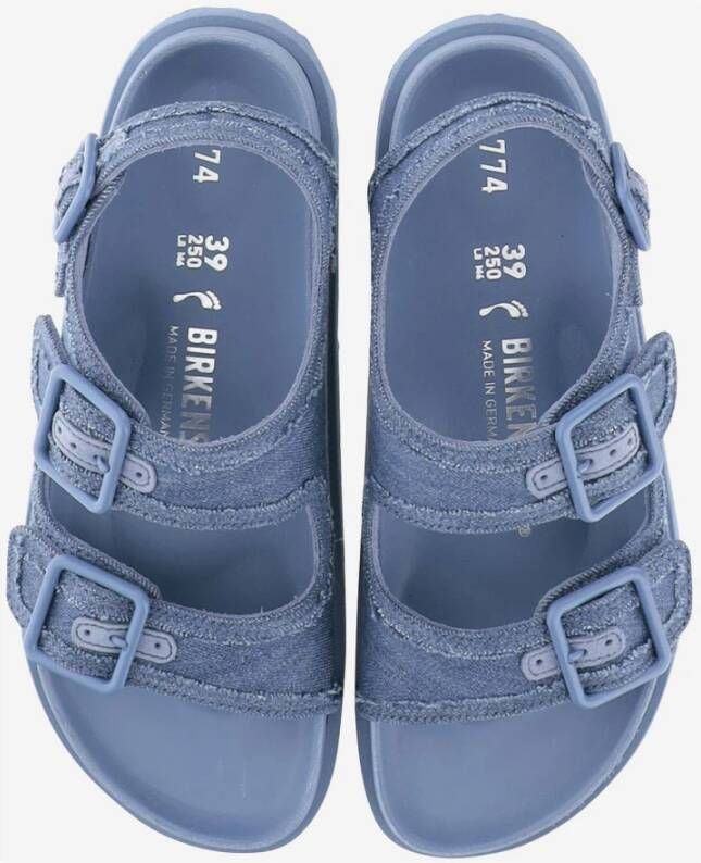 Birkenstock Sandales en denim et cuir Blue Dames