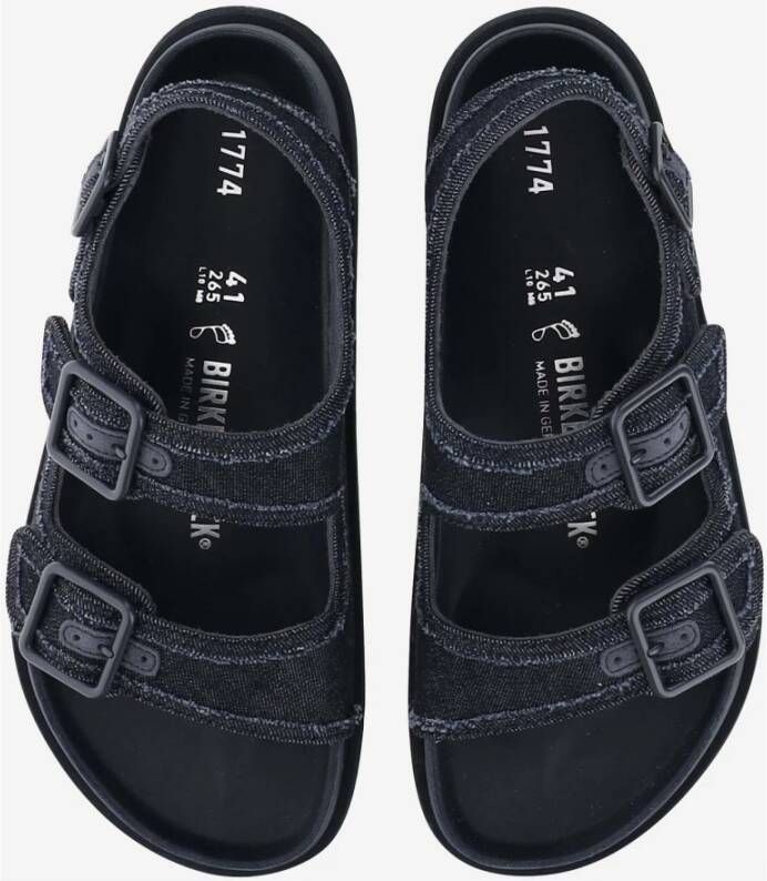 Birkenstock Dark Wash Denim Sandalen Black Heren