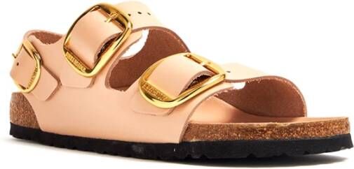 Birkenstock Milano Big Buckle Platte Sandalen Beige Dames