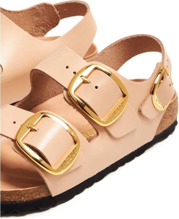Birkenstock Milano Big Buckle Platte Sandalen Beige Dames