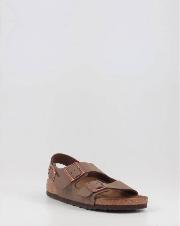 Birkenstock Smalle Platte Sandalen voor Dames Bruin Dames