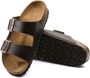 Birkenstock Klassieke Leren Slider Sandaal Bruin Dames - Thumbnail 6