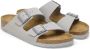 Birkenstock Antiek Wit Suède Leren Sliders White Heren - Thumbnail 4