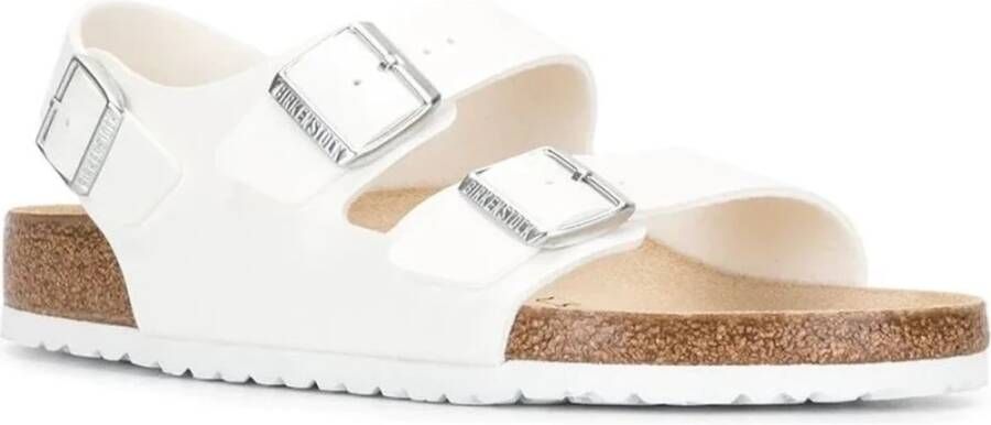 Birkenstock Comfortabele witte platte sandalen Wit Dames