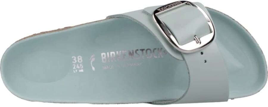 Birkenstock Madrid Big Buckle Natural Sliders Blue Dames