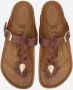 Birkenstock "Gizeh Olie Gewaxt Leren Sandalen voor Dames" Bruin Dames - Thumbnail 34