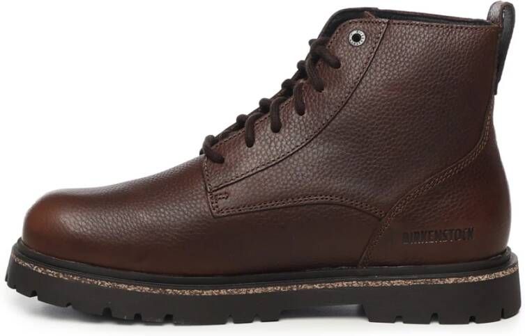 Birkenstock Geëmbosseerd Leer Bruine Laarzen Chocolade