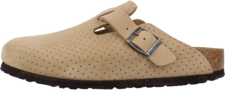 Birkenstock Gestoffeerde Suède Mules Beige Dames