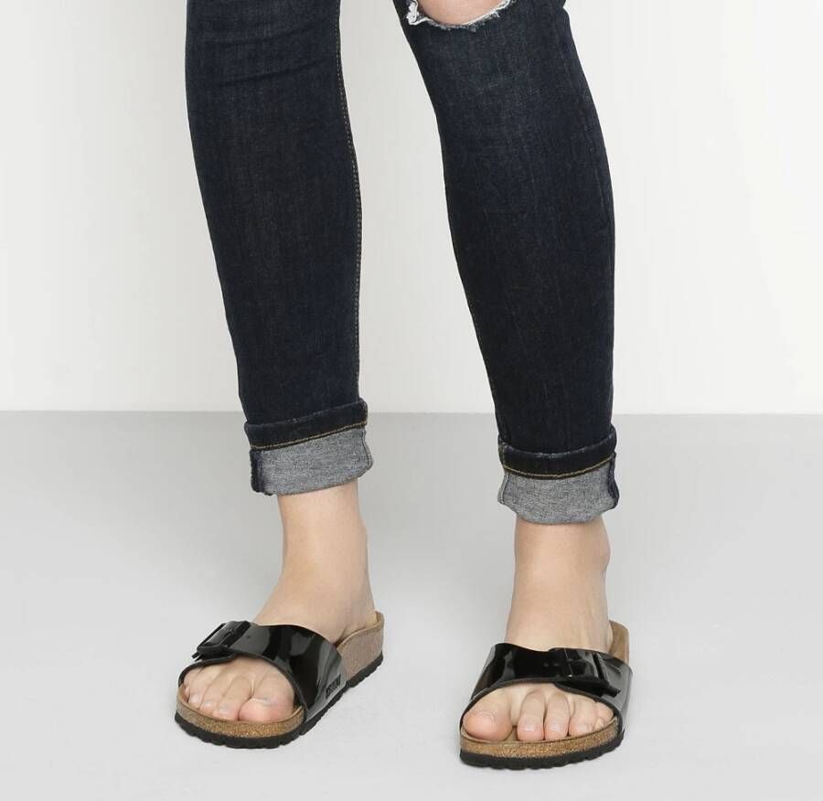 Birkenstock Geglazuurde muiltjes Madrid Birko-Flor Zwart Dames