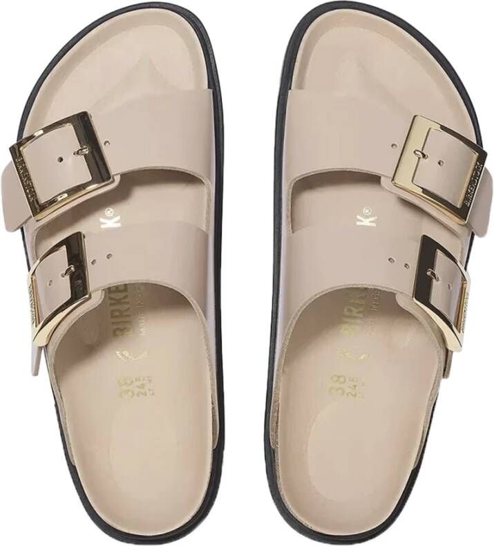 Birkenstock Gelakte leren platte schoenen