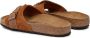 Birkenstock Gevlochten Suède Leren Flip Flops Brown Dames - Thumbnail 7