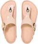 Birkenstock Beige Leren Platte Sandalen met Gesp Beige Dames - Thumbnail 4