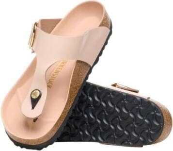 Birkenstock Gizeh Sandalen met Grote Gesp Beige Dames