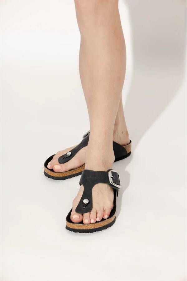 Birkenstock Gizeh Big Buckle slides Black Dames