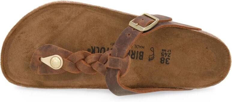 Birkenstock Gizeh Gevlochten Cognac Geolied Calz S Bruin Dames
